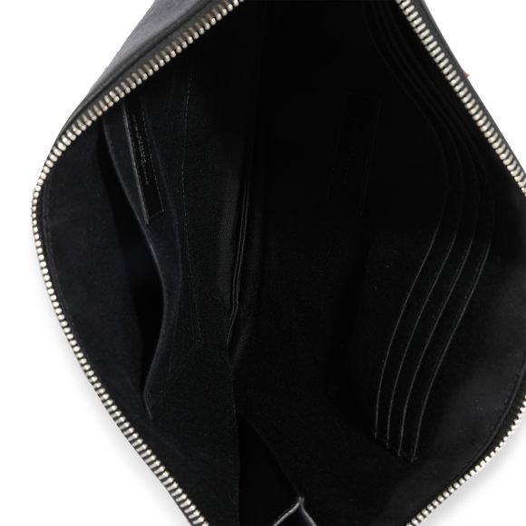 Saint Laurent Black & Red Leather Star Clutch - Picture 7 of 7